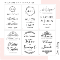 Wedding Mirror Welcome Sign Templates
