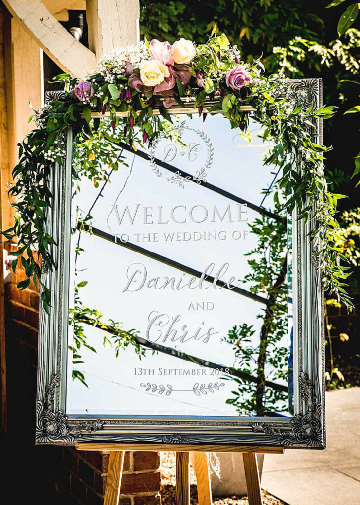 Wedding Mirror Welcome Sign