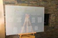 Frosted acrylic wedding table plan