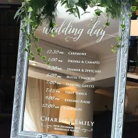 mirror order of day wedding sign 7