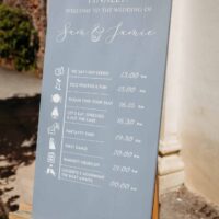 Order of the Day Wedding Vinyl sign